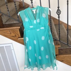 Limited Too girls aqua polka dot dress, si…